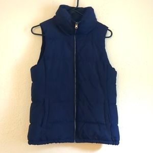 Old Navy Fleece Lined Puffer Vest Size Medium Navy Blue M EUC NWOT